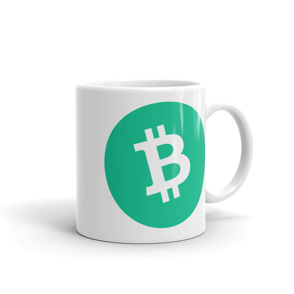 Bitcoin Cash (BCH) White Glossy Mug