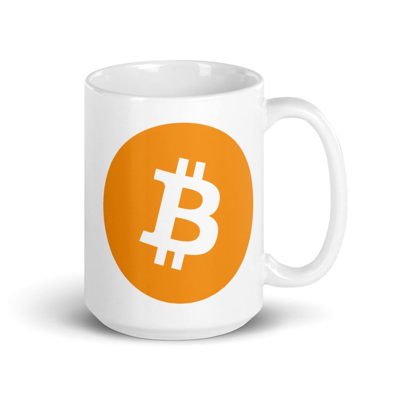 Bitcoin (BTC) White Glossy Mug