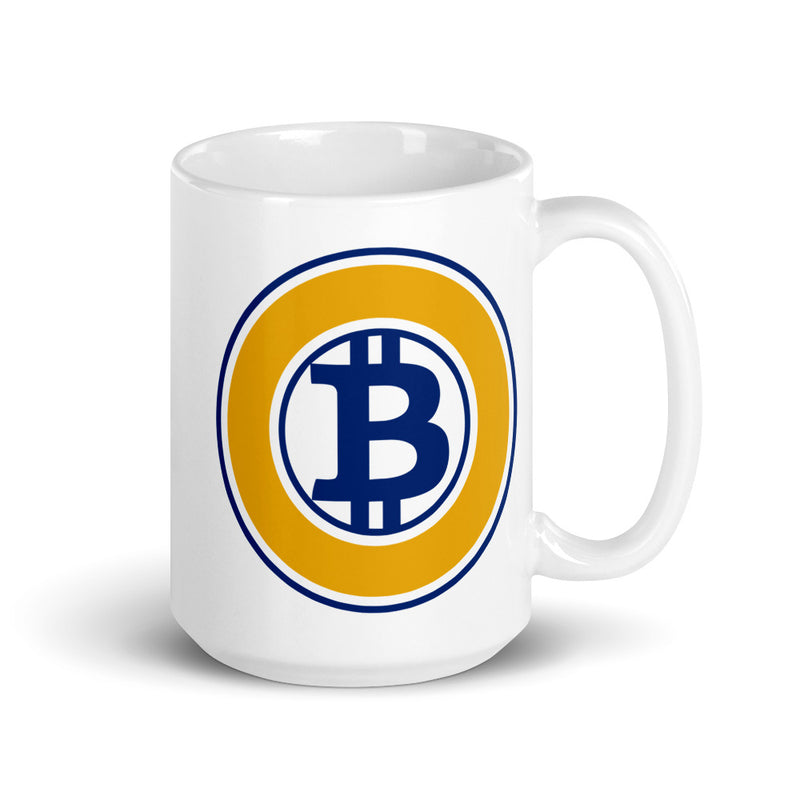 Bitcoin Gold (BTG) White Glossy Mug
