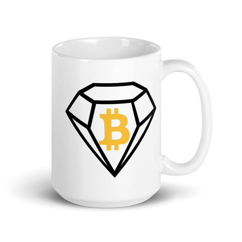 Bitcoin Diamond (BCD) White Glossy Mug